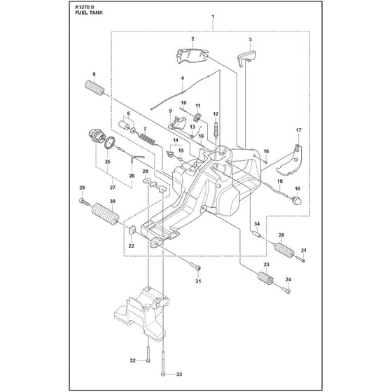 Husqvarna K 1270 - 967978701 - Fuel Tank