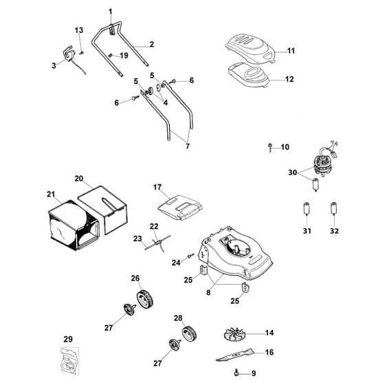 K 40 P - Oleo-Mac Rotary Mower Complete illustrated parts list Diagram