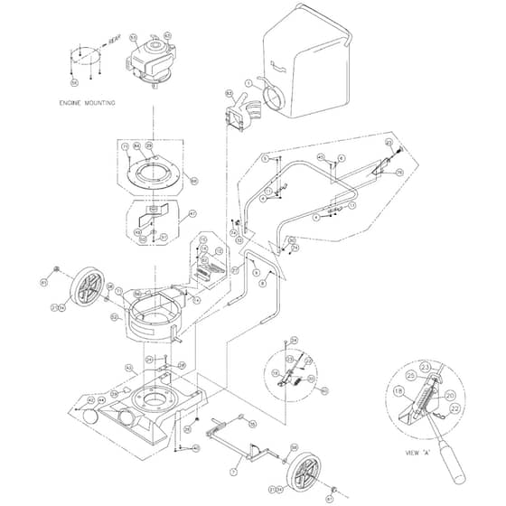 Billy Goat KD410 - Litter Vacuum Main Diagram