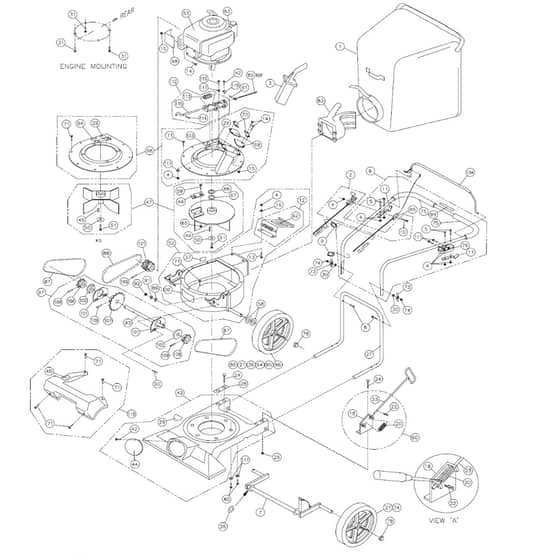 Billy Goat KD510SP - Self Propelled Litter Vacuum Main Diagram