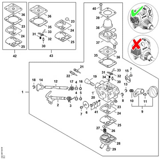 Genuine Stihl KM131 R - Carburetor 4180-20 - Parts Diagram