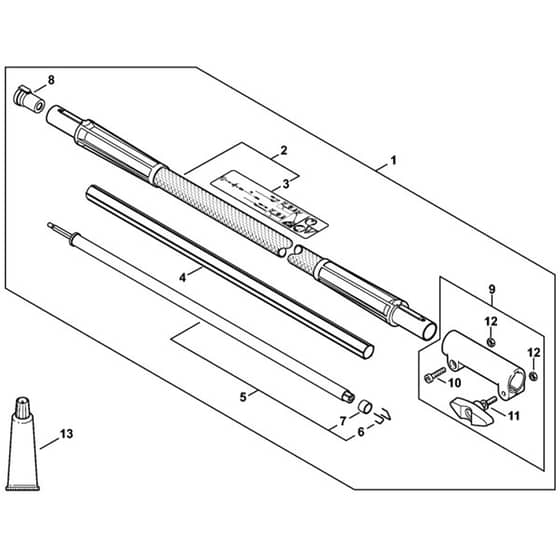 Stihl KM235 R - Carbon Drive Tube Extension 1 M - Parts Diagram