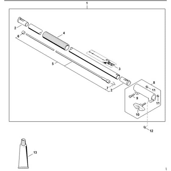 Stihl KM235 R - Drive Tube Extension 1 M - Parts Diagram
