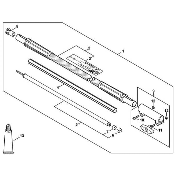 Stihl KMA130 R - Carbon Drive Tube Extension 1 M Ht-Km, Hl-Km - Parts Diagram