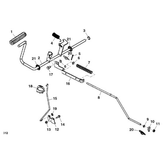 John Deere L105 - PC9305 - Brake Pedal - ST645976