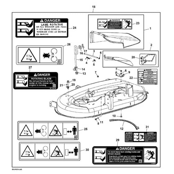 John Deere L107 - PC9306 - Deck Shell - ST645991