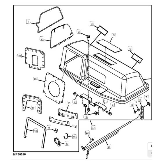John Deere L110 - PC9289 - Hopper Cover - ST648156