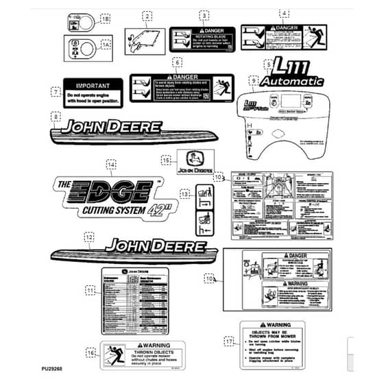 John Deere L111 - PC9458 - Labels - ST648342