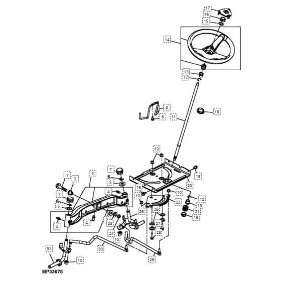 John Deere L118 - PC9358 - Steering Wheel - ST648112