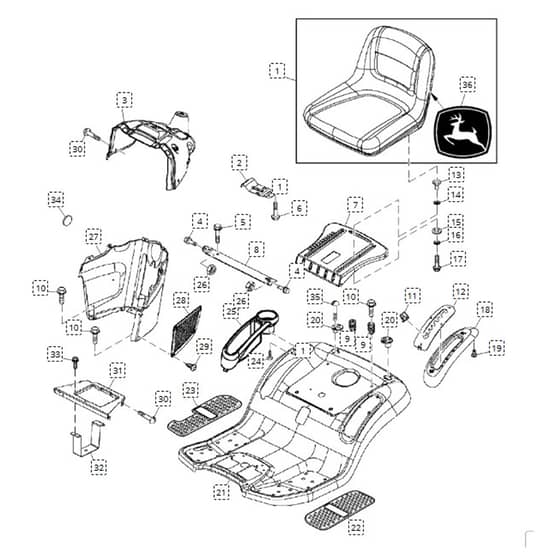 John Deere L118 - PC9358 - Seat - ST648135