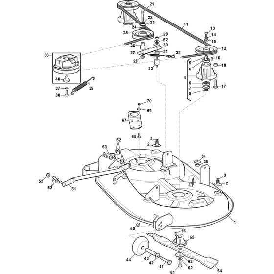 L135STM - 2022 - 2T0510473/SBR - Castel Garden Ride On Mower Cutting Plate Diagram