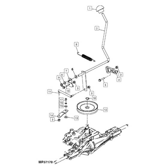 John Deere LA105 - PC9740 - Shift Lever - ST244920