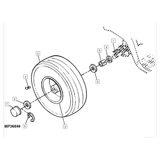 John Deere LA105 - PC9740 - Rear Wheels - ST244933
