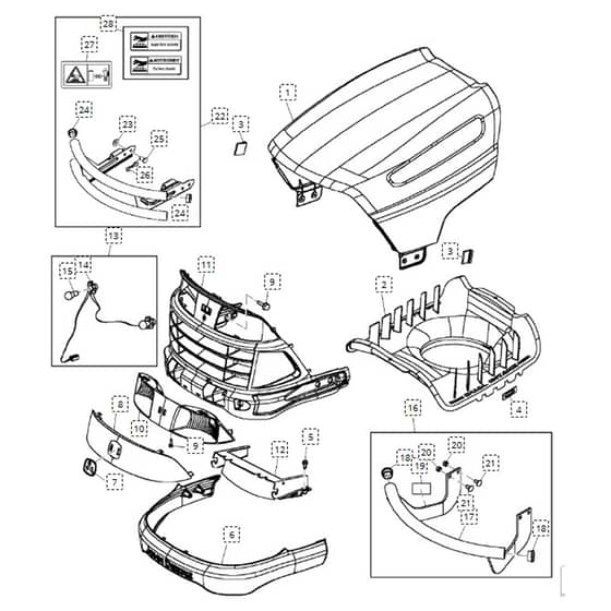John Deere LA115 - PC9741 - Hood - ST163907