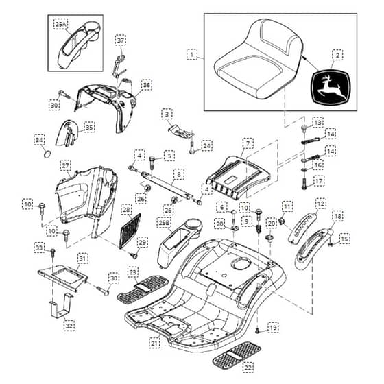 John Deere LA115 - PC9741 - Seat - ST163908