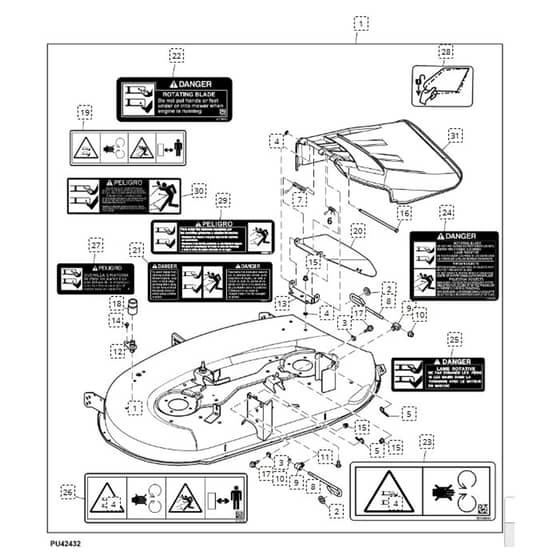 John Deere LA115 - PC9741 - Mower Deck - ST163913