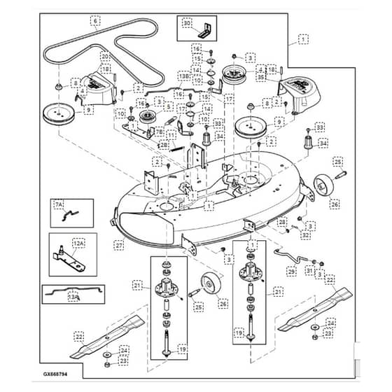 John Deere LA115 - PC9741 - Mower Deck (2/2) - ST163914