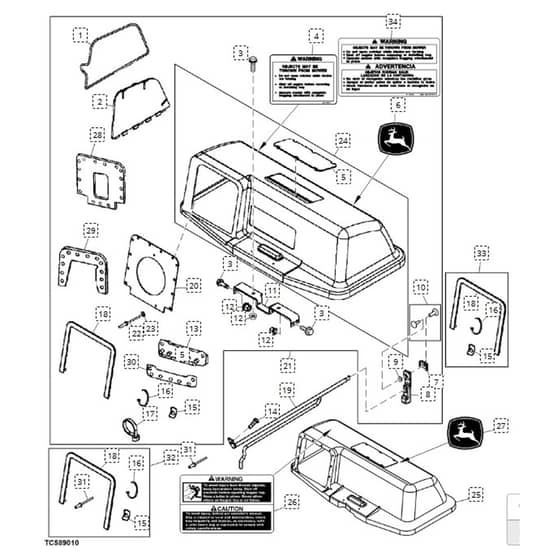 John Deere LA115 - PC9741 - Hopper Top - ST737869