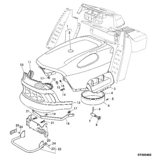 John Deere Lawn - PC4520 - Hood - ST132893
