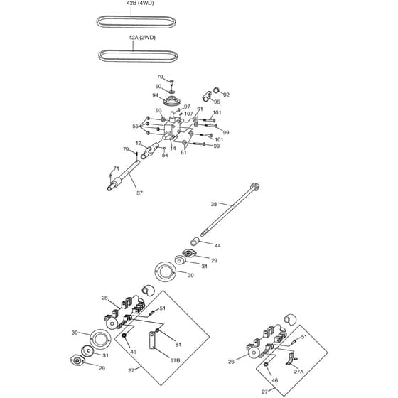 Lawn Rake EL Complete Park 2+4WD - 2012-2024 - 13-3901-11 - Stiga Front Mower Lawn rake 02 Diagram