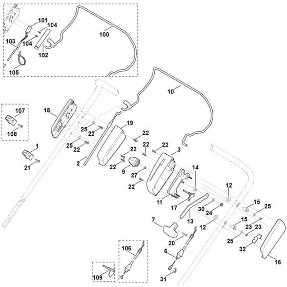Viking LB540 - Handle Upper Part - Parts Diagram