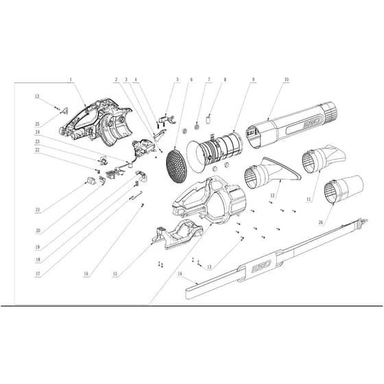 EGO LB5800E - Leaf Blower (Jan 2022) Main Assy Diagram