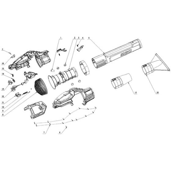 EGO LB7650E - Leaf Blower (Feb 2023) Main Assy Diagram