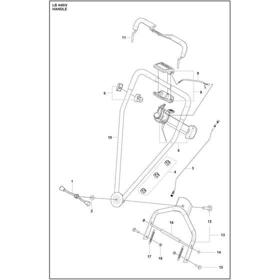 Husqvarna LB 448iV - 970712501 - Handle