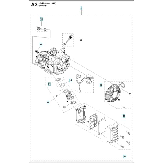 McCulloch LC154F - - Main Assy (2) Parts Diagram