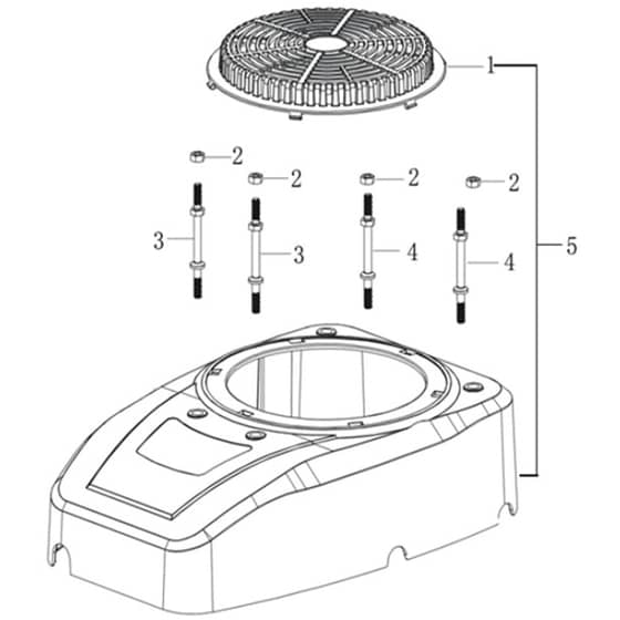 Cobra LC1P85FA - Loncin Tractor Engine May 2023 Fan Housing Diagram