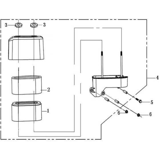 Cobra LC1P92F-1 - Loncin Tractor Engine May 2023 Air Filter Assy Diagram