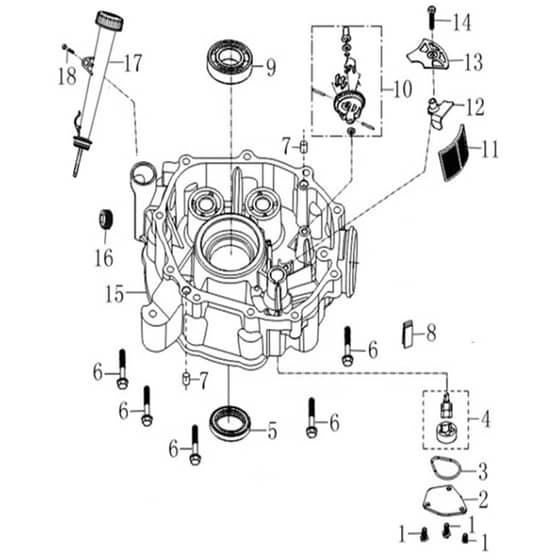 Cobra LC1P92F-1 - Loncin Tractor Engine May 2023 Crankshaft Cover Diagram