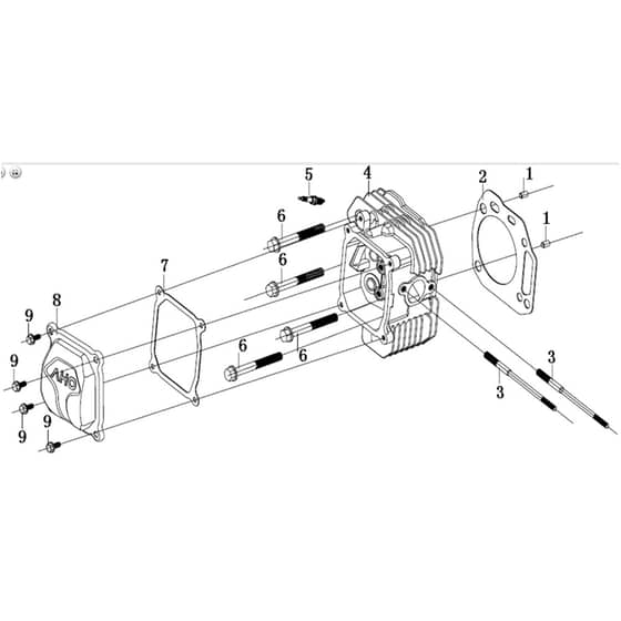 Cobra LC1P92F-1 - Loncin Tractor Engine May 2023 Cylinder Head Diagram