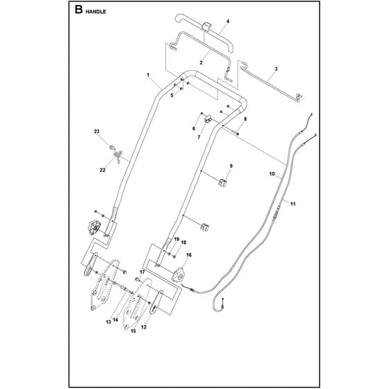 Husqvarna LC 253S - 970541501 - Handle