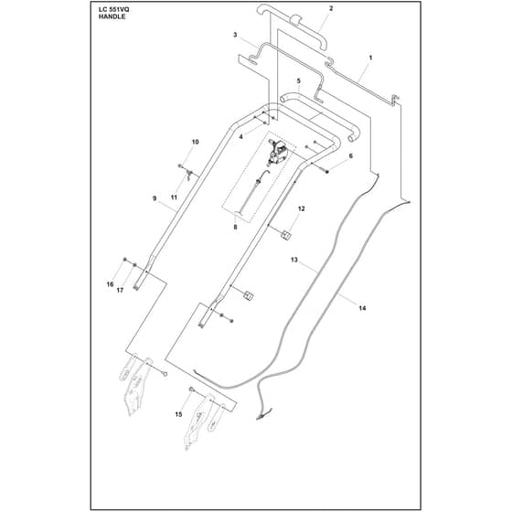 Husqvarna LC 551VQ - 970609401 - Handle