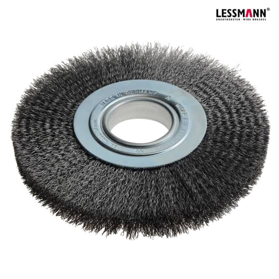 Lessmann Wheel Brush D200mm x W25-27 x 50 Bore Set 3 Steel Wire 0.30 - 365.172