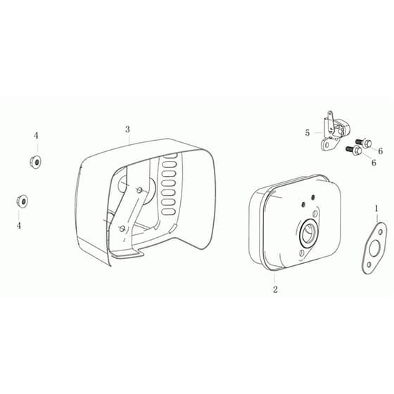 LH 48 PK -  - Efco Rotary Mower Muffler Diagram