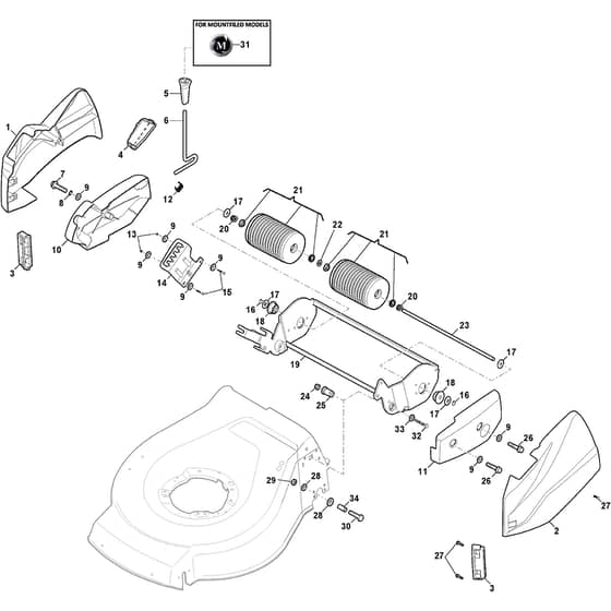 LINER 16 - 2014-2020 - 299434027/AT4 - Atco Rotary Mower Roller Diagram