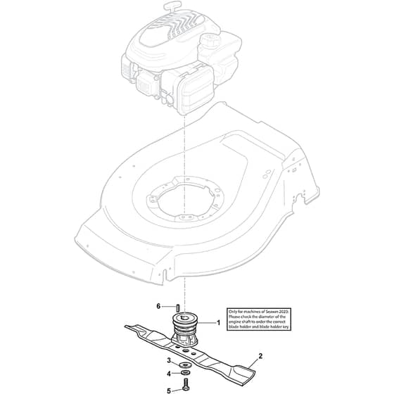 LINER 16S - 2021-2025 - 299439047/AT1 - Atco Rotary Mower Blade Diagram
