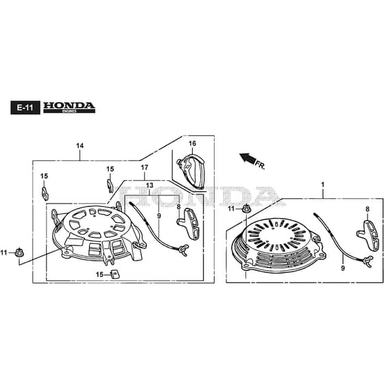 LINER 18SH - 2015-2018 - 299489037/AT5 - Atco Rotary Mower Recoil Starter Diagram