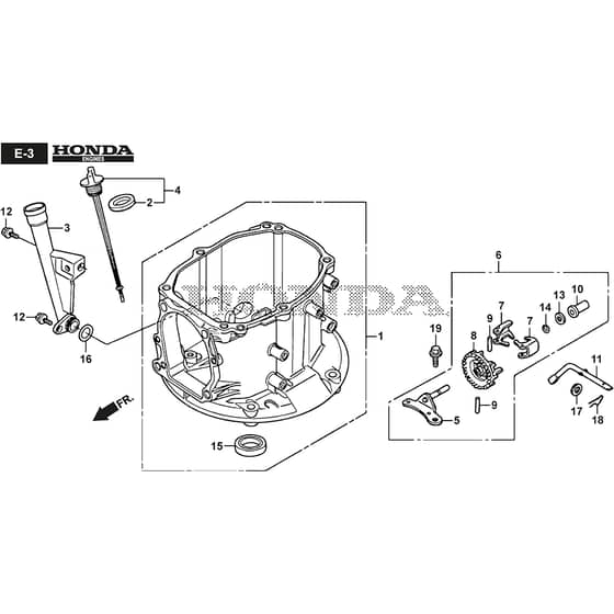 LINER 19SH V - 2021-2024 - 294519037/AT1 - Atco Rotary Mower Crankcase Diagram