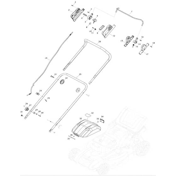 Makita LM002J - 530mm Cordless Lawn Mower - Power Tool 01 Diagram