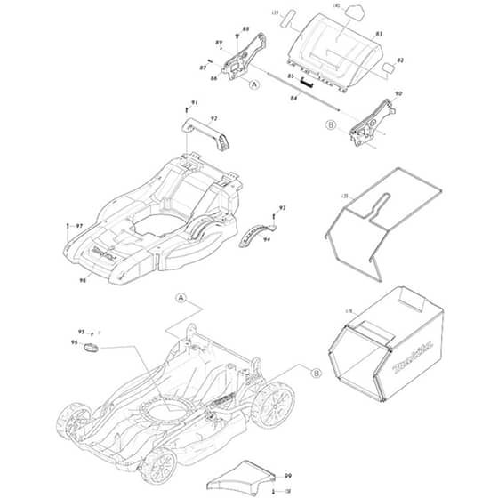 Makita LM002J - 530mm Cordless Lawn Mower - Power Tool 03 Diagram