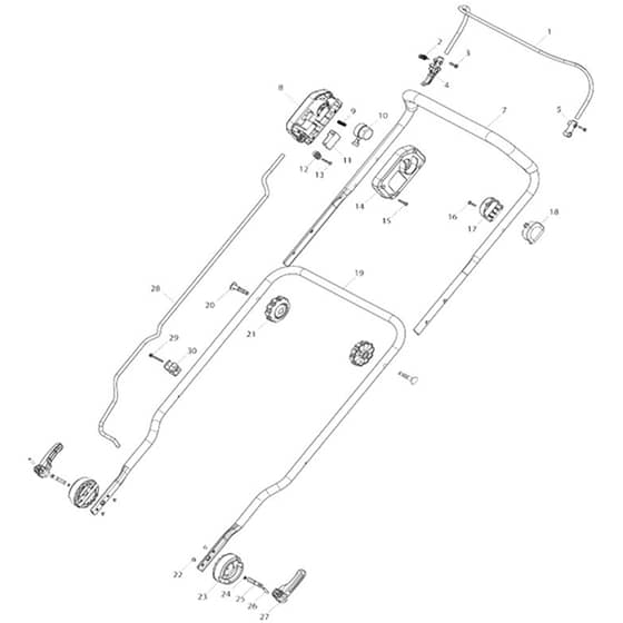 Makita LM003G - Cordless Lawn Mower - Power Tool 01 Diagram