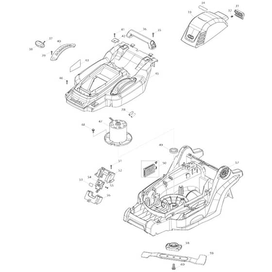 Makita LM003G - Cordless Lawn Mower - Power Tool 02 Diagram