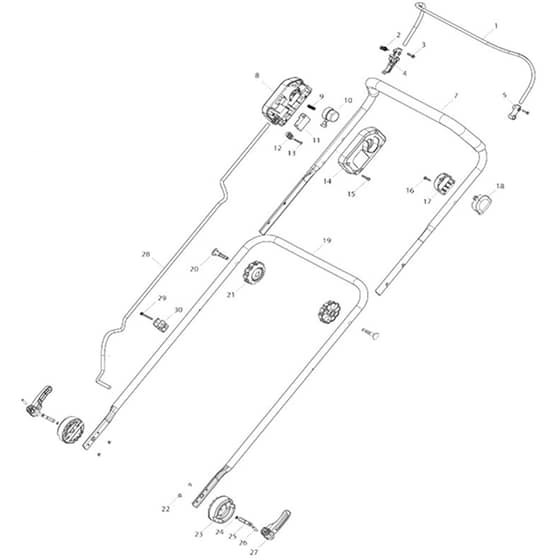 Makita LM004G - Cordless Lawn Mower - Power Tool 01 Diagram