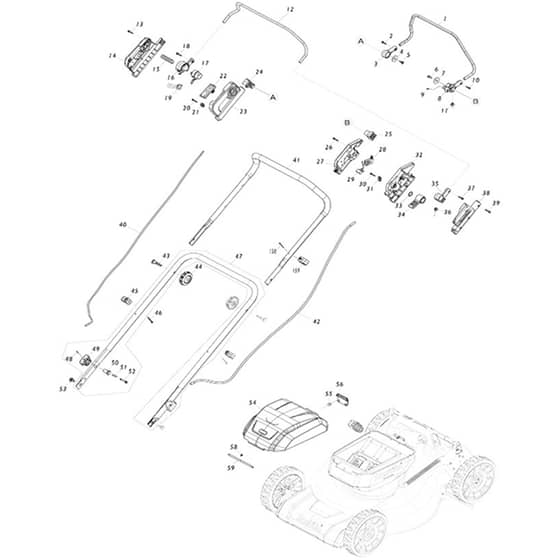 Makita LM004J - Cordless Lawn Mower - Power Tool 01 Diagram