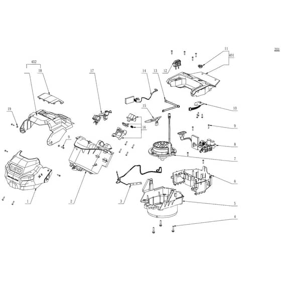 EGO LM1700E - Lawnmower (Jan 2022) Power Unit Diagram