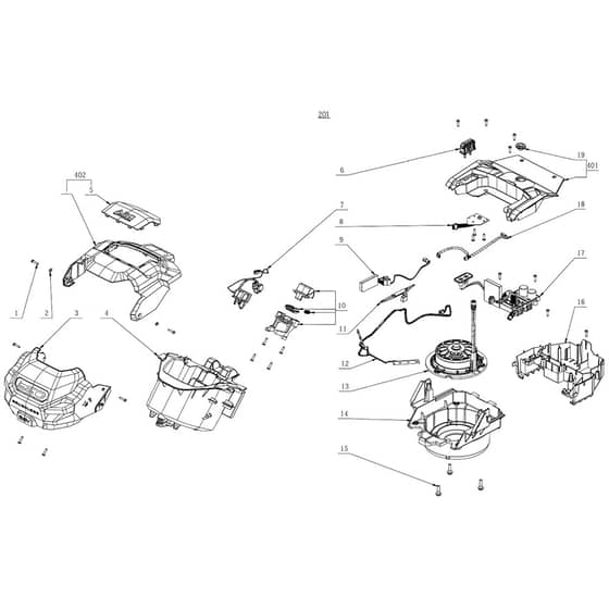 EGO LM1900E - Lawnmower (Jan 2022) Power Unit Diagram