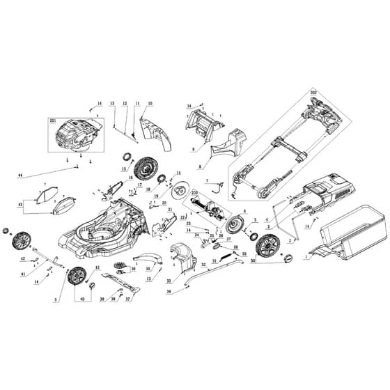 EGO LM1900E-SP - Lawnmower (Feb 2023) Main Assy Diagram